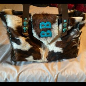 Custom Cowhide Diaper Tote